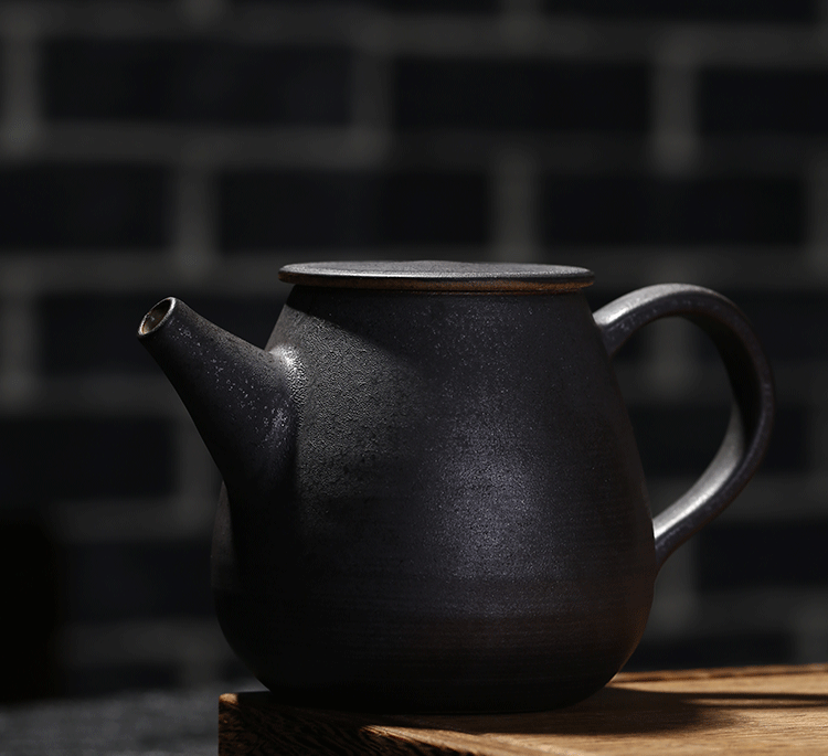 Jingdezhen your up coarse pottery black little teapot single pot teapot with kung fu tea hand grasp pot home teapot