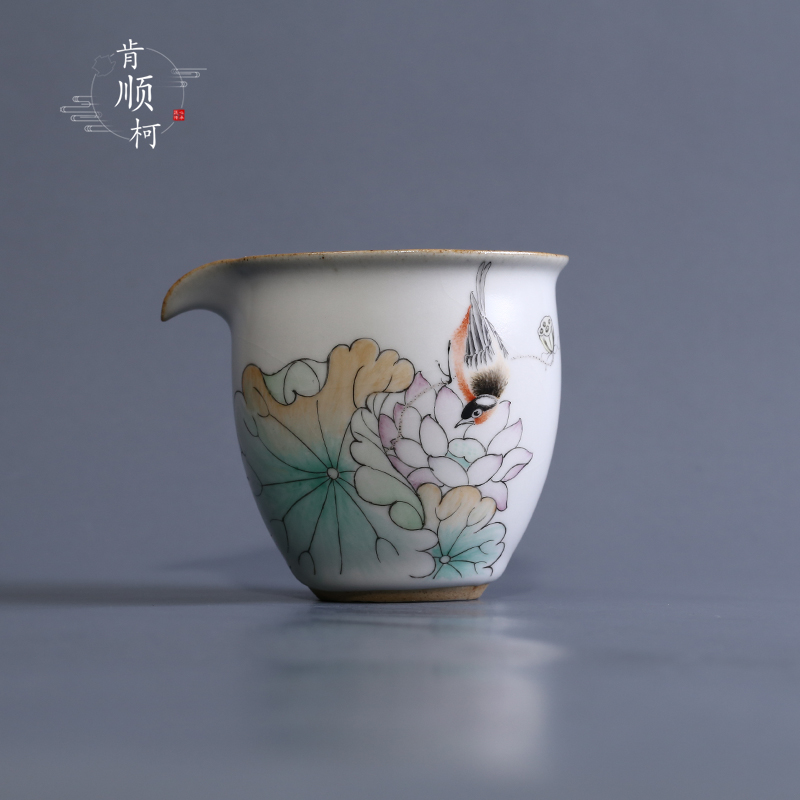 Jingdezhen your up fair tea cup hand - made lotus bird and a cup of tea ware accessories checking ceramic piece upset the open points