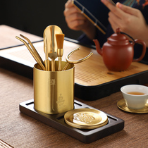 Tea Set Accessories Tea Ceremony Brass Six Gentleman Coaster Set Home Tea Set 6 Gentleman Tea Coat Maker Tea Tool