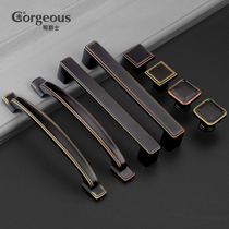 Brother Jazz Drawer Pull Handle Black American Modern Minimalist Wardrobe Door Handle Cabinet Single Hole Small Handle Multi-Spec