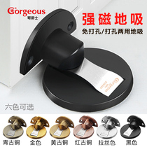 Door suction free of stiletto invisible ground suction 304 stainless steel door bumper anti-magnetic toilet suction door suction door stopper for home