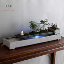 Zhi Xintang whole piece of natural Wujinshi Xingyun flowing water bonsai handmade Chinese granite stone ornaments crafts