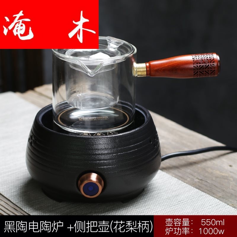 Flooded wood to automatic black pottery cooking kettle boil tea ware ceramic electric TaoLu heat - resistant glass tea pot