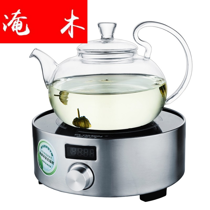 Submerged wood high temperature curing glass teapot health household electrical TaoLu tea set water boiling kettle furnace'm