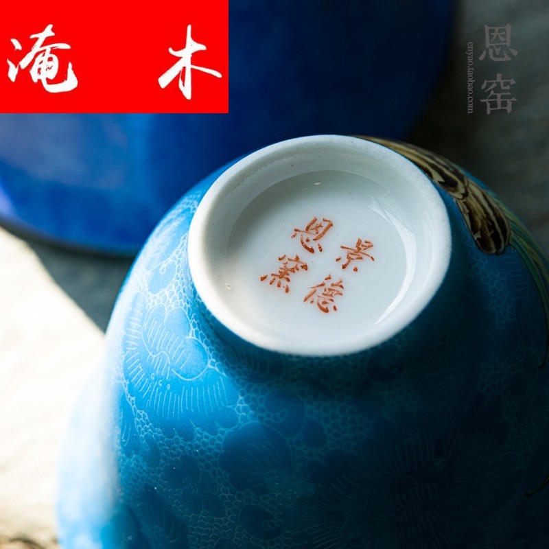 Submerged wood grilled jingdezhen pastel flowers sample tea cup up with pure manual hand - made ceramic tea bowl kung fu tea set