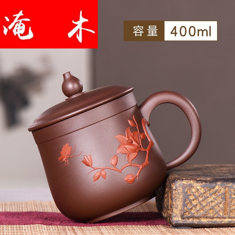 Submerged wood high - end violet arenaceous heap flower tea cups yulan hand office tea set with ceramic teapot teacup trumpet