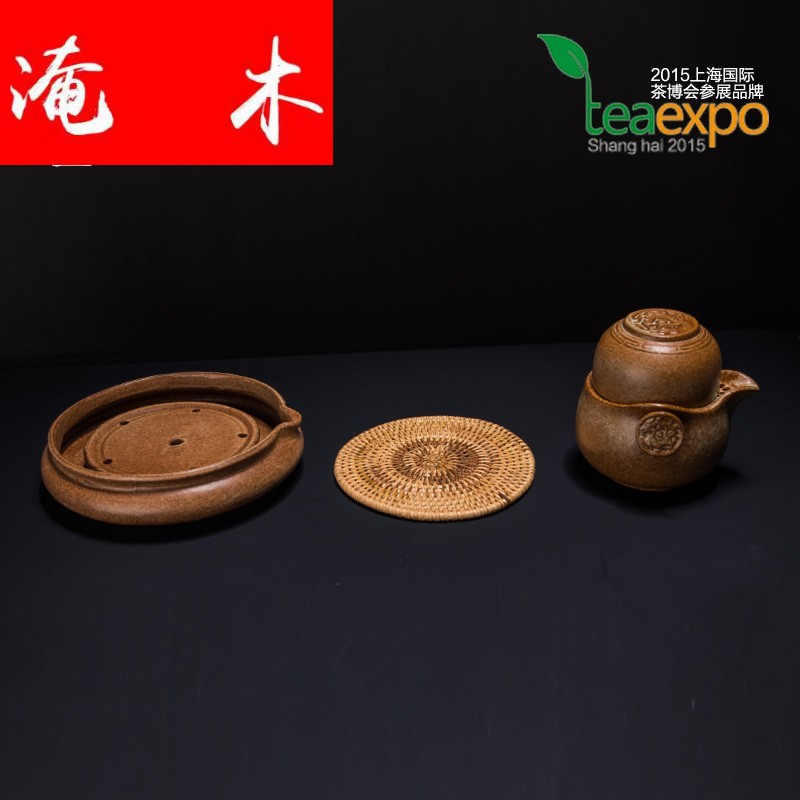 Submerged wood ling Ming jia manual pot bearing are it a cup mat imitation bronze cup thick desk tray TaoGan mercifully tea tray tea set