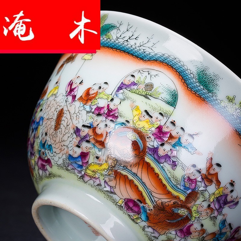 Flooded three to blue and white landscape pastel tureen teacups hand - made wooden figure always jingdezhen tea set the ancient philosophers