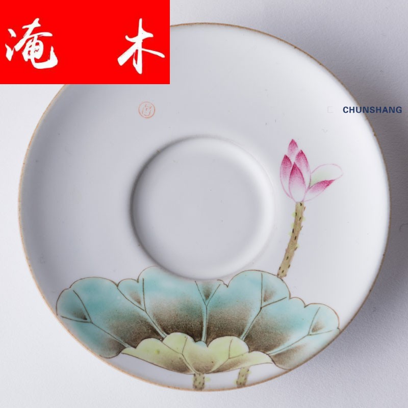 Wood in the spring flood 丨 jingdezhen ceramic hand - made tureen cups pastel kung fu tea tea bowl lotus of pure