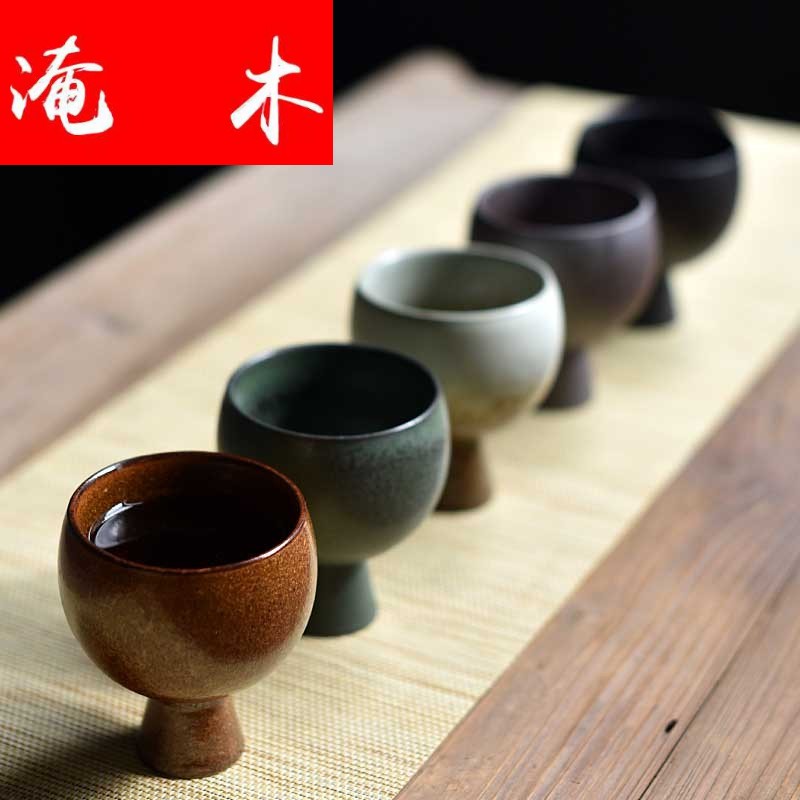 Submerged wood, five lines of individual cups sample tea cup masters cup set Japanese coarse ceramic up kung fu tea set