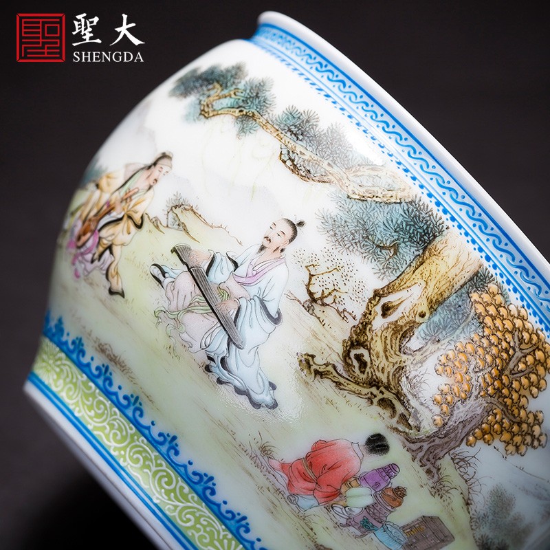 Submerged wood master kung fu tea cup hand - made pastel chart beam sample tea cup expressions using manual of jingdezhen tea service