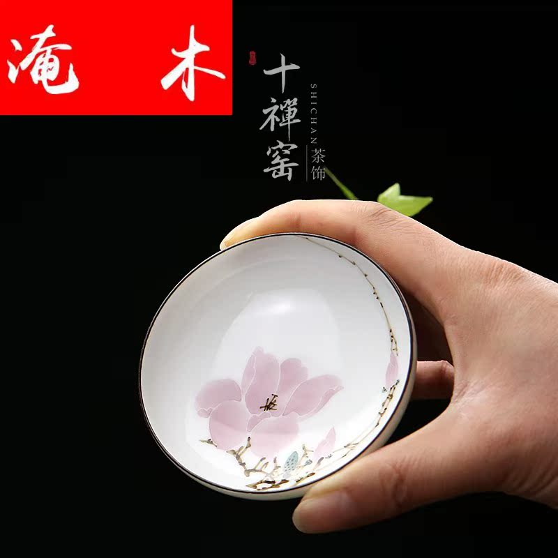 Submerged wood jingdezhen checking sample tea cup pastel flowers ceramic cups masters cup kung fu tea set