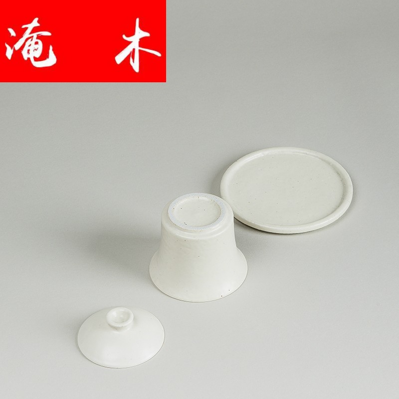 Submerged wood, white pottery only three tureen ceramic large white porcelain tea cups, coarse pottery kung fu tea tea accessories