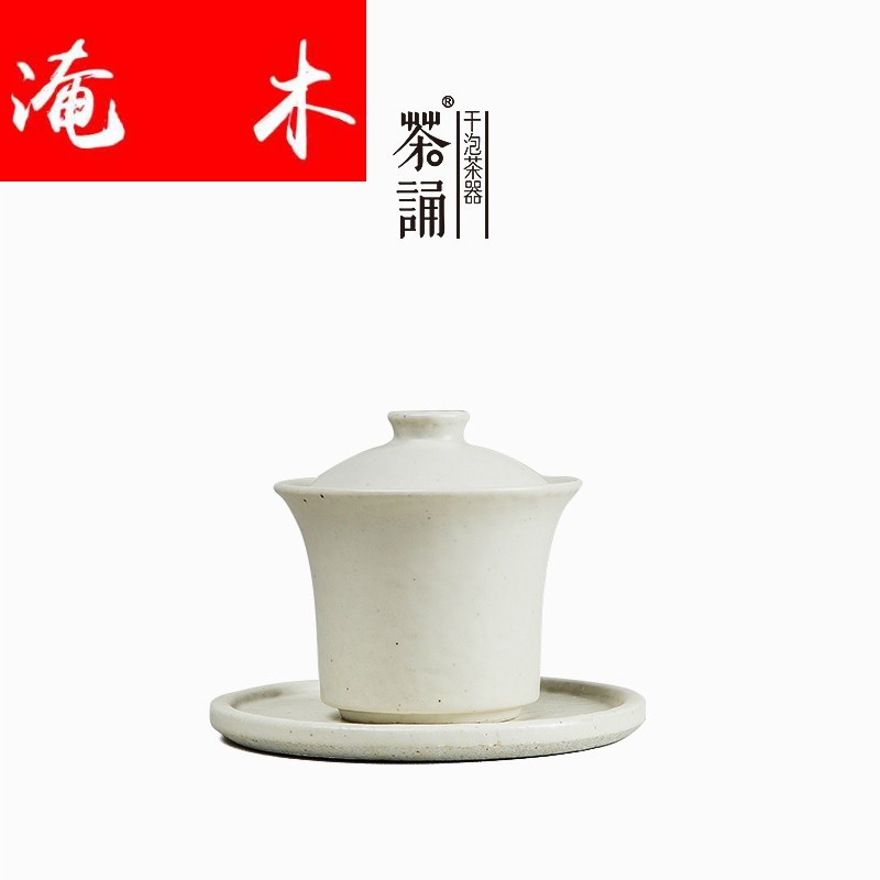 Submerged wood, white pottery only three tureen ceramic large white porcelain tea cups, coarse pottery kung fu tea tea accessories