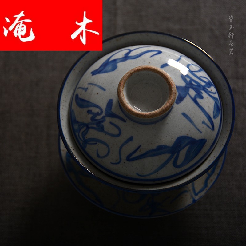 Submerged wood jingdezhen porcelain jade hin ceramic kung fu tea set ancient up porcelain old camellia knife grain plant ash three only