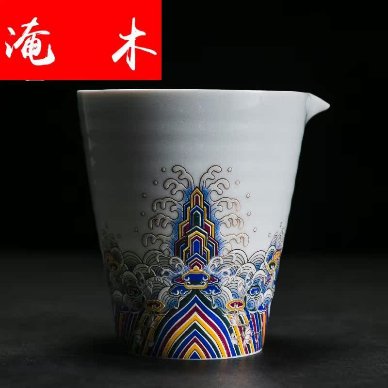 Submerged wood colored enamel porcelain teacup master cup single cup big fair sample tea cup a cup of tea XiCha kung fu tea set