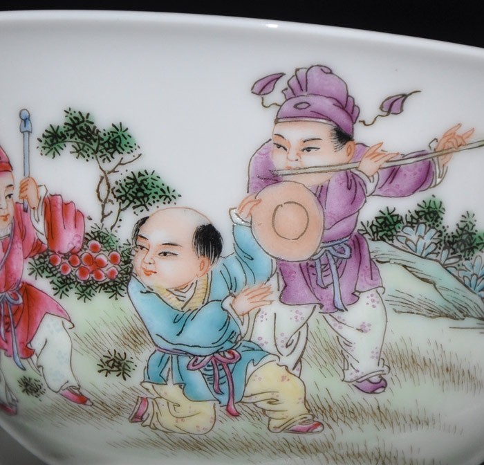 Flooded, jingdezhen famous Jin Hongxia hand - made famille rose porcelain tea set little tureen three cup"