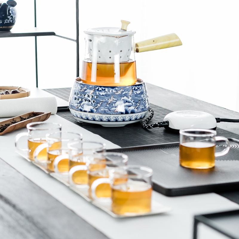 NiuRen ceramic boiling tea is tea stove glass teapot household pu 'er tea, electric TaoLu steaming tea teapot