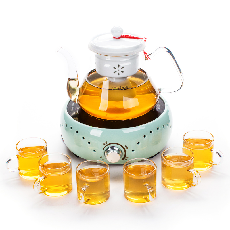 NiuRen TaoLu boiled tea stove boiling tea ware glass teapot electricity steam steaming kettle black tea, white tea tea steamer suits for