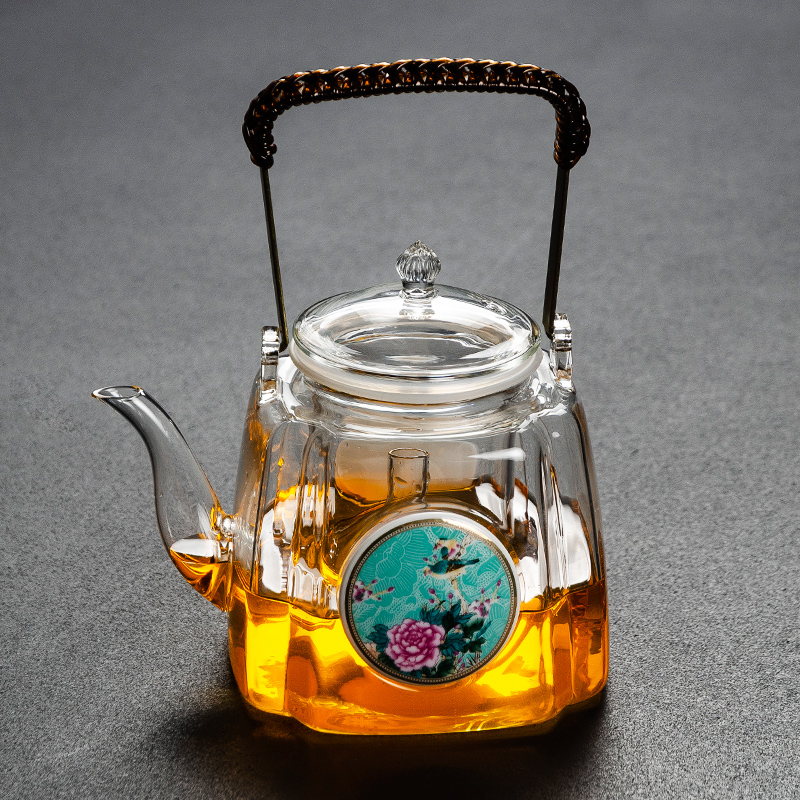 NiuRen glass cooking pot home Japanese transparent girder steam pot of electric teapot TaoLu office to boil tea