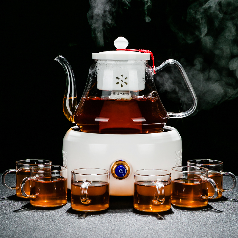 NiuRen boiling tea ware glass household electric teapot TaoLu boiled tea stove tea steamer steam steamed teapot teacup suits for