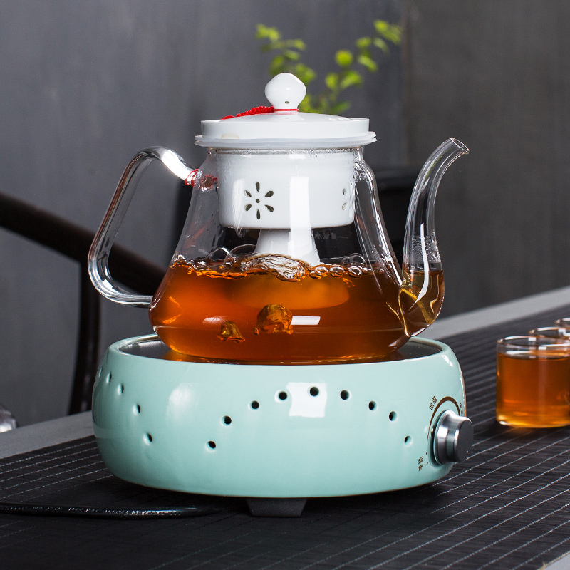 NiuRen TaoLu boiled tea stove boiling tea ware glass teapot electricity steam steaming kettle black tea, white tea tea steamer suits for