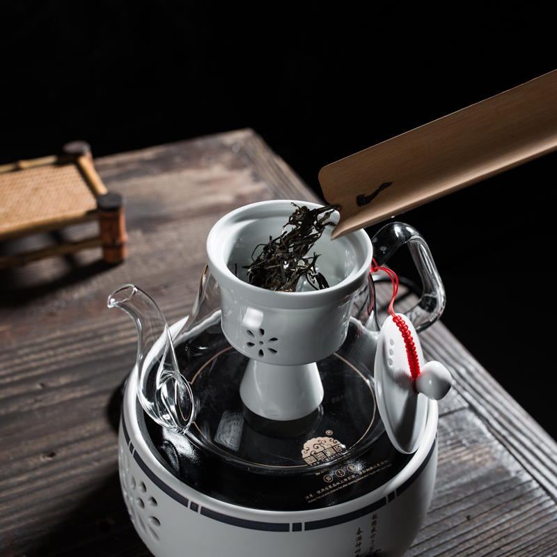 NiuRen steam boiling tea ware glass teapot tea steamer electrothermal electric TaoLu boiled tea stove pu'm suit the teapot