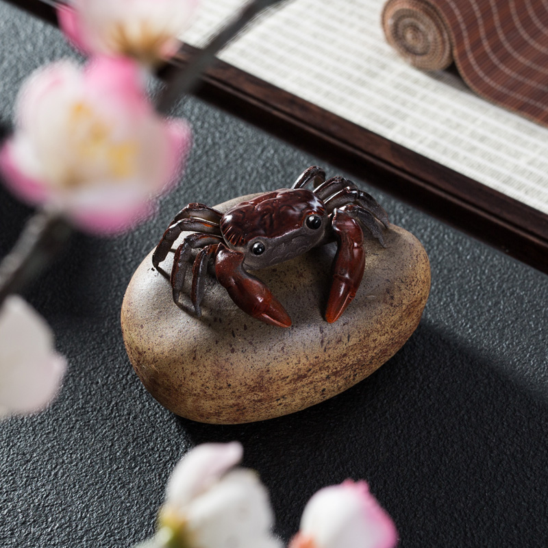 NiuRen manual creative color tea pet small place play kung fu tea tea accessories tea ceramic crabs can raise