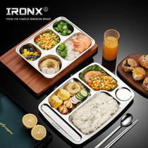 ironx fast food pan 304 stainless steel deepened 5 g 6 g adults Meal Tray Student Canteen Thickened Dinner Plate