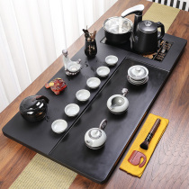 Tea making set Whole black gold stone tea tray Kung Fu tea set Simple integrated boiling water household stone tea table induction cooker