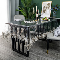 Tablecloth waterproof and anti-oil disposable pvc coffee table mat Chinese rectangular round table table table cloth net red ins