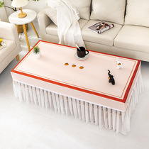 Coffee table tablecloth chiffon rectangular living room household dust mat TV cabinet cover cloth art all-inclusive coffee table cloth cover