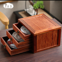 Tangzhan Rosewood solid wood Puer tea box multi-layer tea cake storage box cabinet Chinese drawer type tea can accessories