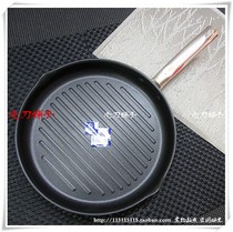Clear goods Original single 18 10 Food grade stainless steel 28cm frying pan striped steak frying pan non-stick pan flat bottom pan