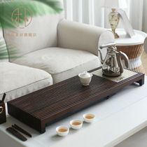 Solid wood drawer drainage tea tray water storage size and size household induction cooker tea sea Kung Fu tea set Office tea table