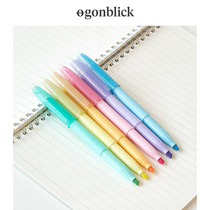 Nordic moment fun volley series-erasable watercolor highlighter set colored pen 6 color blue Orange pink