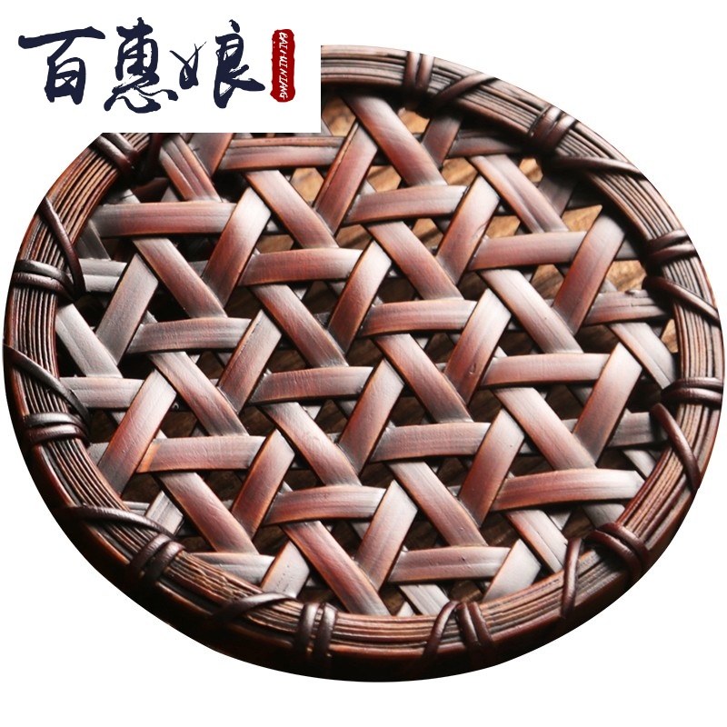 (niang checking bamboo has pot mat pot bearing cup mat bamboo cane weaves are it Japanese insulation against the hot work