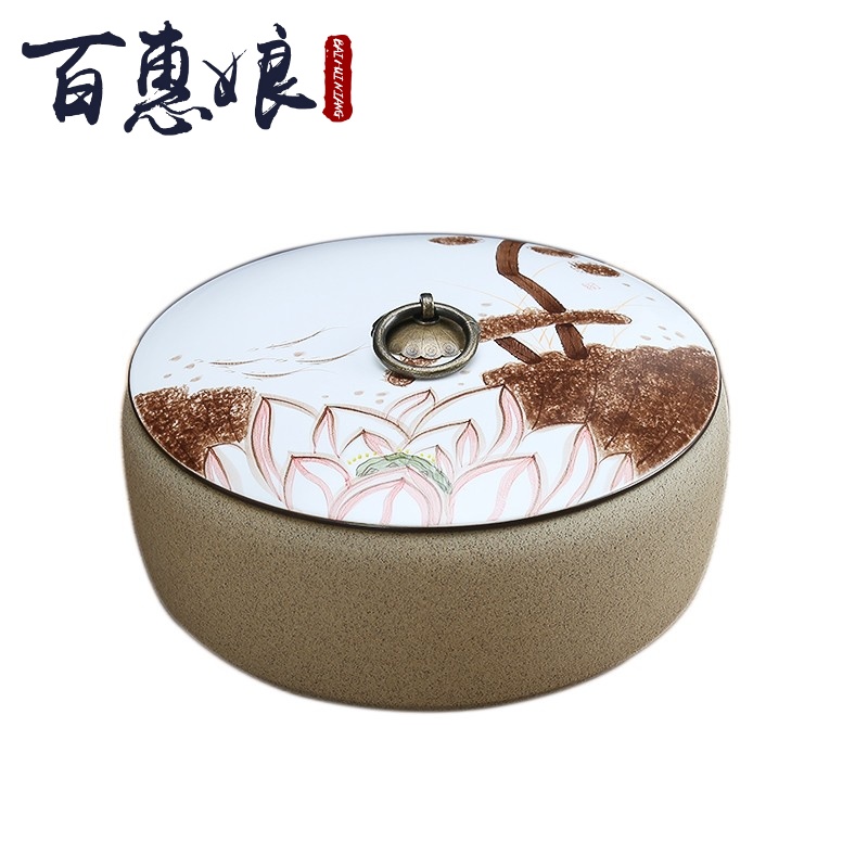 (niang hand large blue and white porcelain tea to wash to the ceramic with cover coarse pottery bowl writing brush washer pu 'er tea cake tea caddy fixings