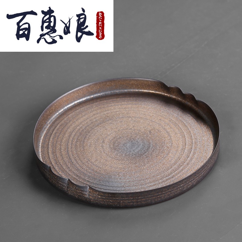 (niang Japanese coarse gold iron glaze earthen POTS dry socket mercifully machine storage manual household circular kung fu tea tray