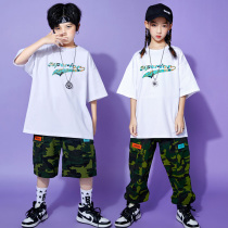Street Dance Children Boomer Girls Hip Hop Suit Summer Wave Cool Boy Fried Street Play Out of Hiphop Performance Costume Tide