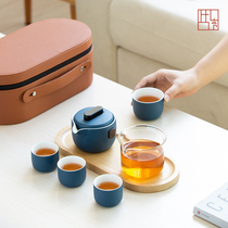 Express Guest Cup Travel Tea Set Portable Minima Outdoor Vehicular storage box tea maker Ceramics Utilita tea furniture