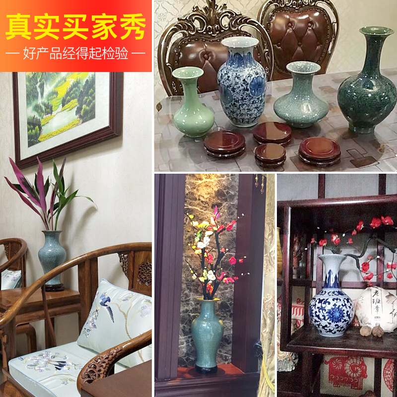 Jingdezhen ceramics archaize azure crackle vase furnishing articles sitting room flower crafts dried flower decoration bottles