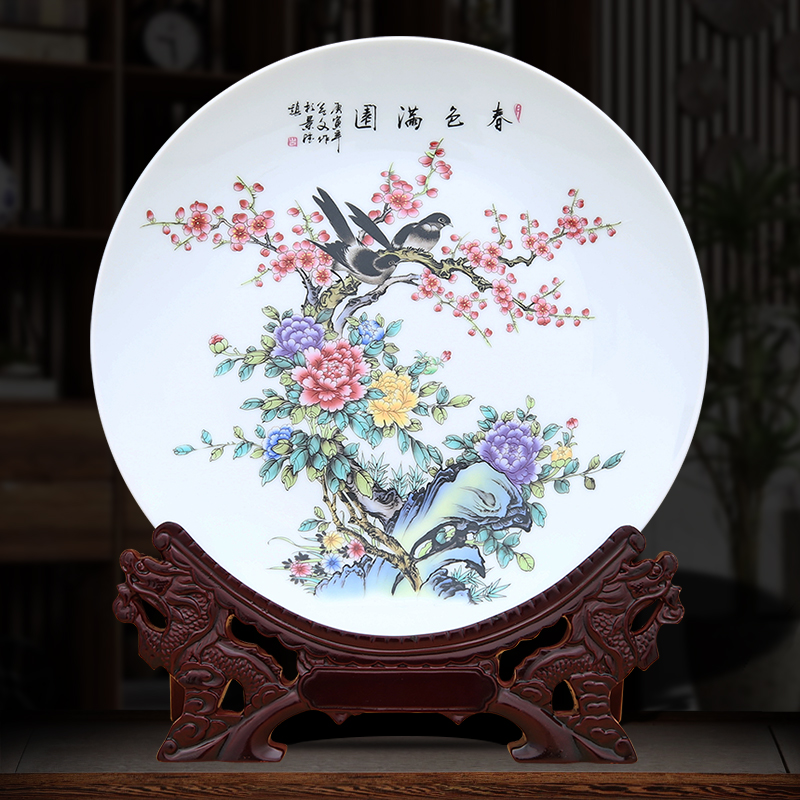 Spring scenery garden decoration plate of to industry