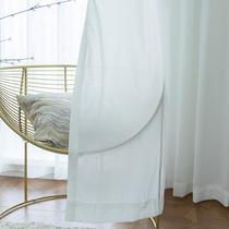 Simple modern 2021 New curtain bedroom White transparent opaque high-end window screen bay window finished custom yarn