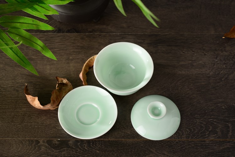 Back at tureen ceramic cups large single three white porcelain kung fu tea tea bowl violet arenaceous longquan celadon