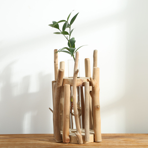 手工实木质创意花瓶