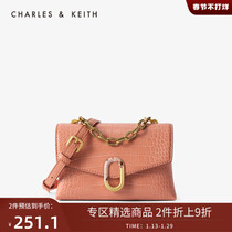 (2 pieces of 9% discount )CHARLESKEITH female package CK2-80671137 splicing handbill shoulder slash shoulder bag