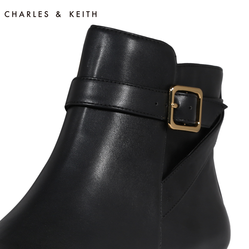 CHARLES&KEITH平底短靴 CK1-90360238 踝靴皮带扣短跟靴 短靴女产品展示图5