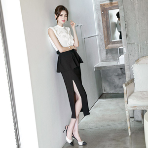 Summer new Korean style elegant Sexy Professional three piece skirt suit