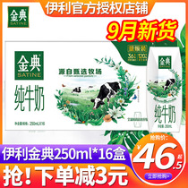 September Yili Golden Code Pure Milk 250ml * 16 boxes of whole box special price childrens nutrition breakfast milk gift box 12